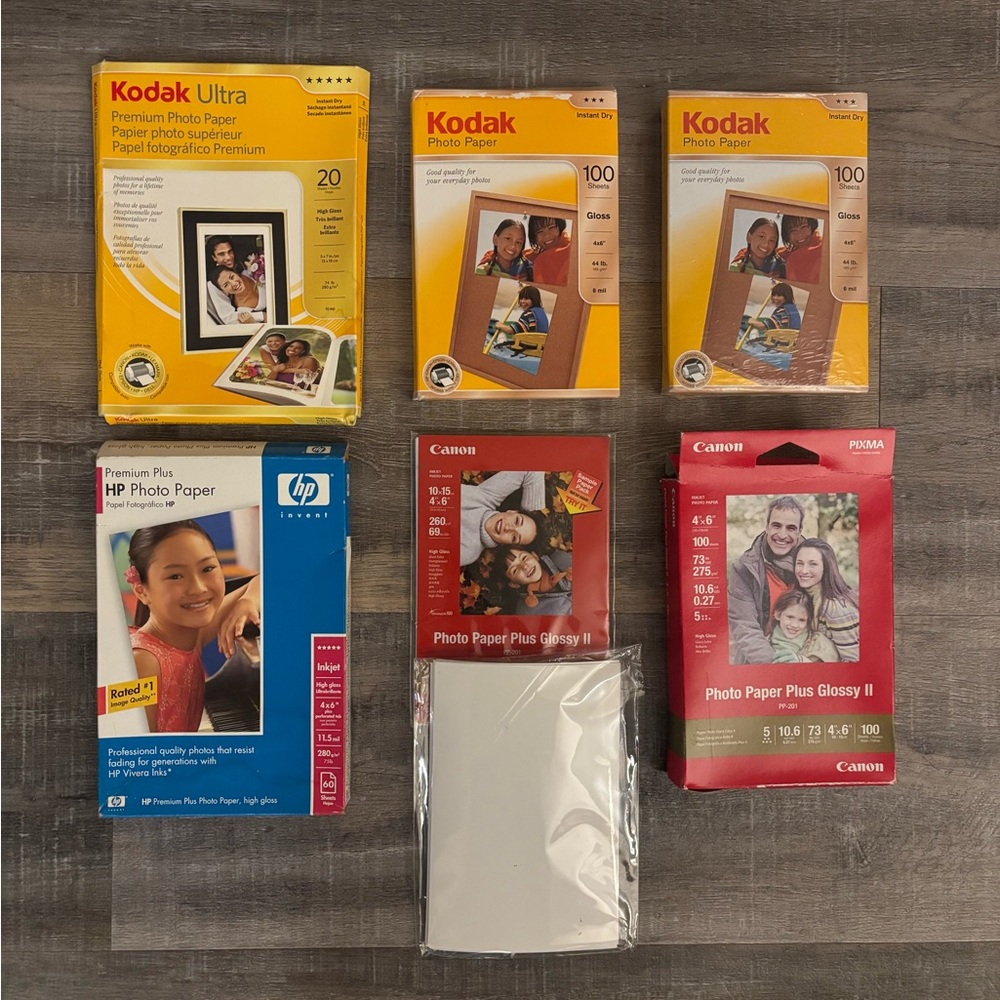 Kodak, HP, Canon Photo Paper Assortment